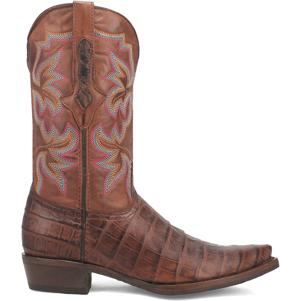 Dingo's Brown Gator Print Snip Toe Cowboy Boot