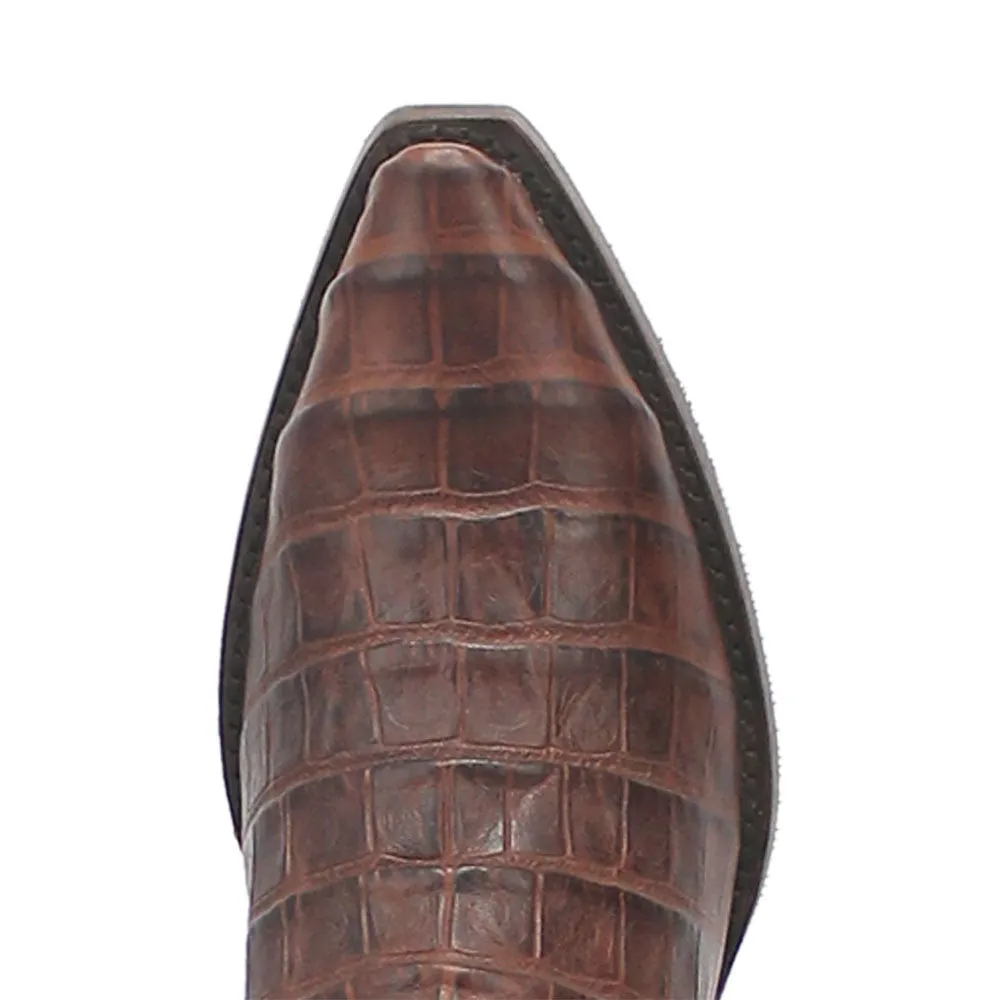 Dingo's Brown Gator Print Snip Toe Cowboy Boot