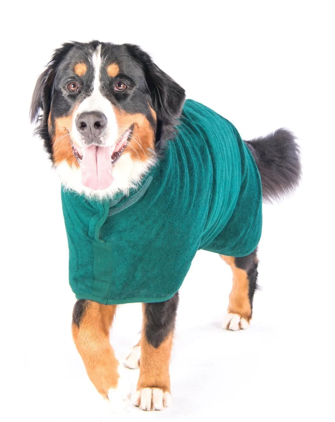 Dog Drying Coat in Bottle Green (Made in the UK) (CLEARANCE)