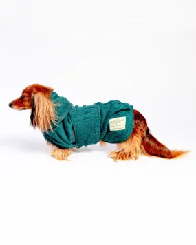 Dog Drying Coat in Bottle Green (Made in the UK) (CLEARANCE)