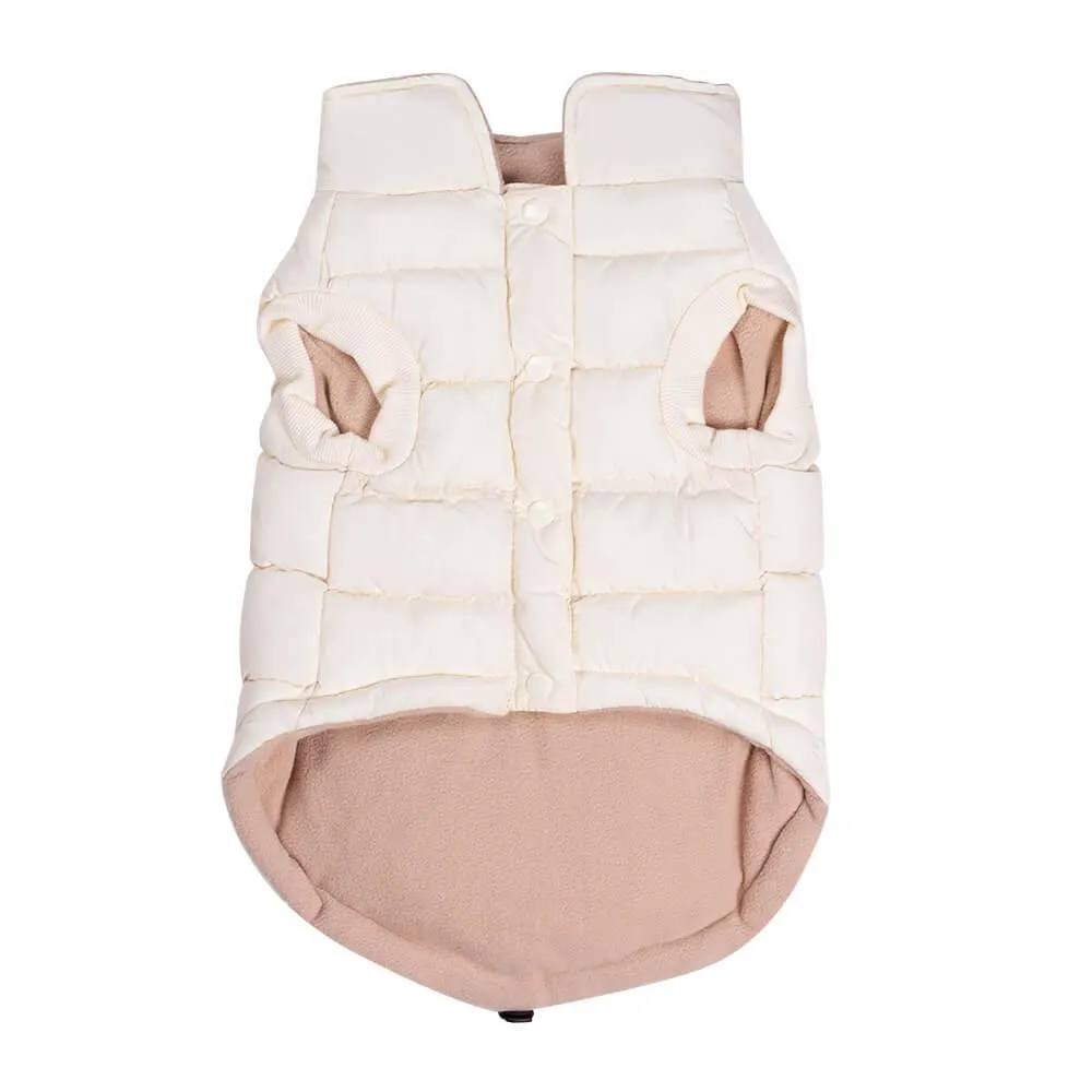 Dog Luxury Showerproof Puffer Jacket in Cream White - S / M / L