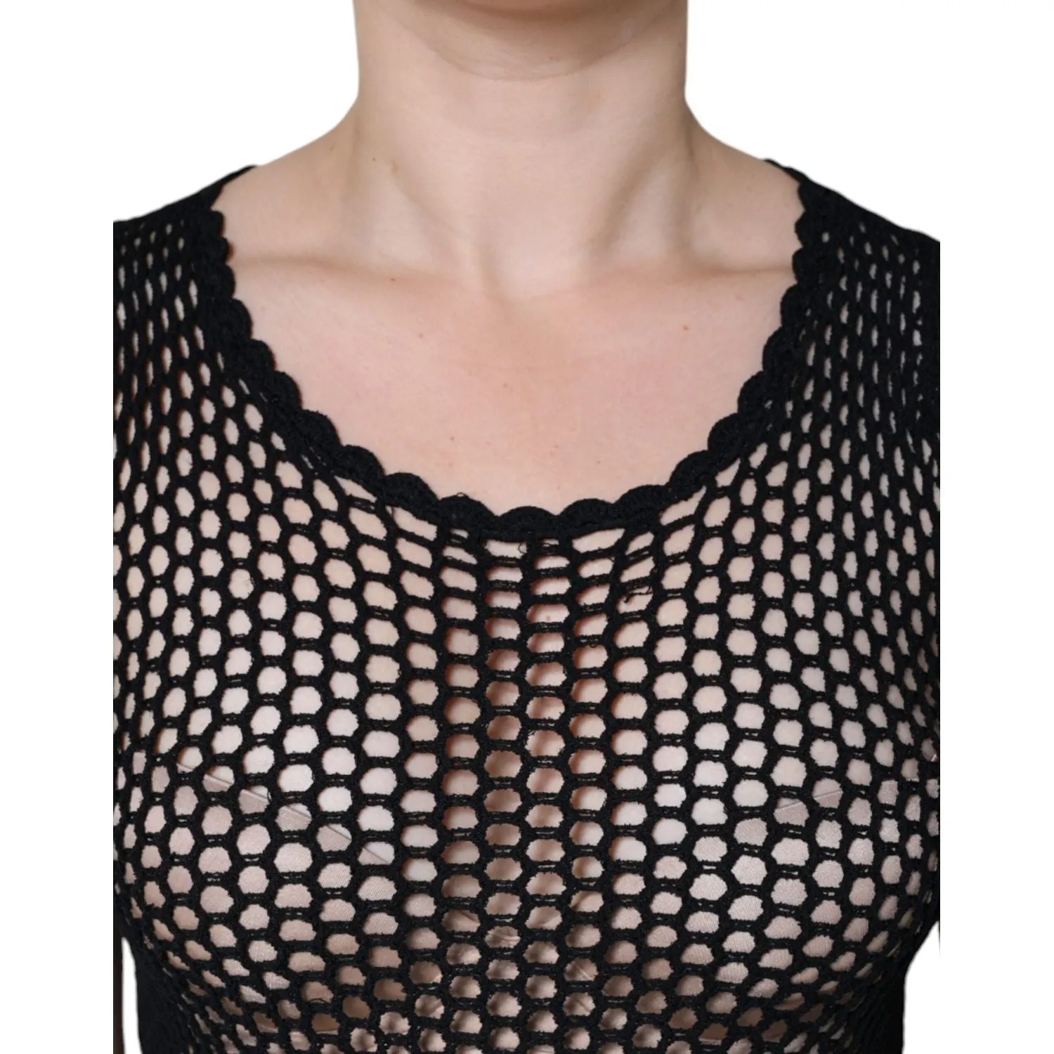 Dolce & Gabbana Black Mesh See Through Sleeveless Tank Top