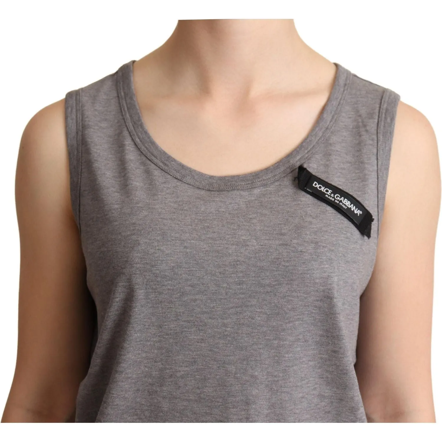 Dolce & Gabbana Elegant Gray Cotton Jersey Sleeveless Tank