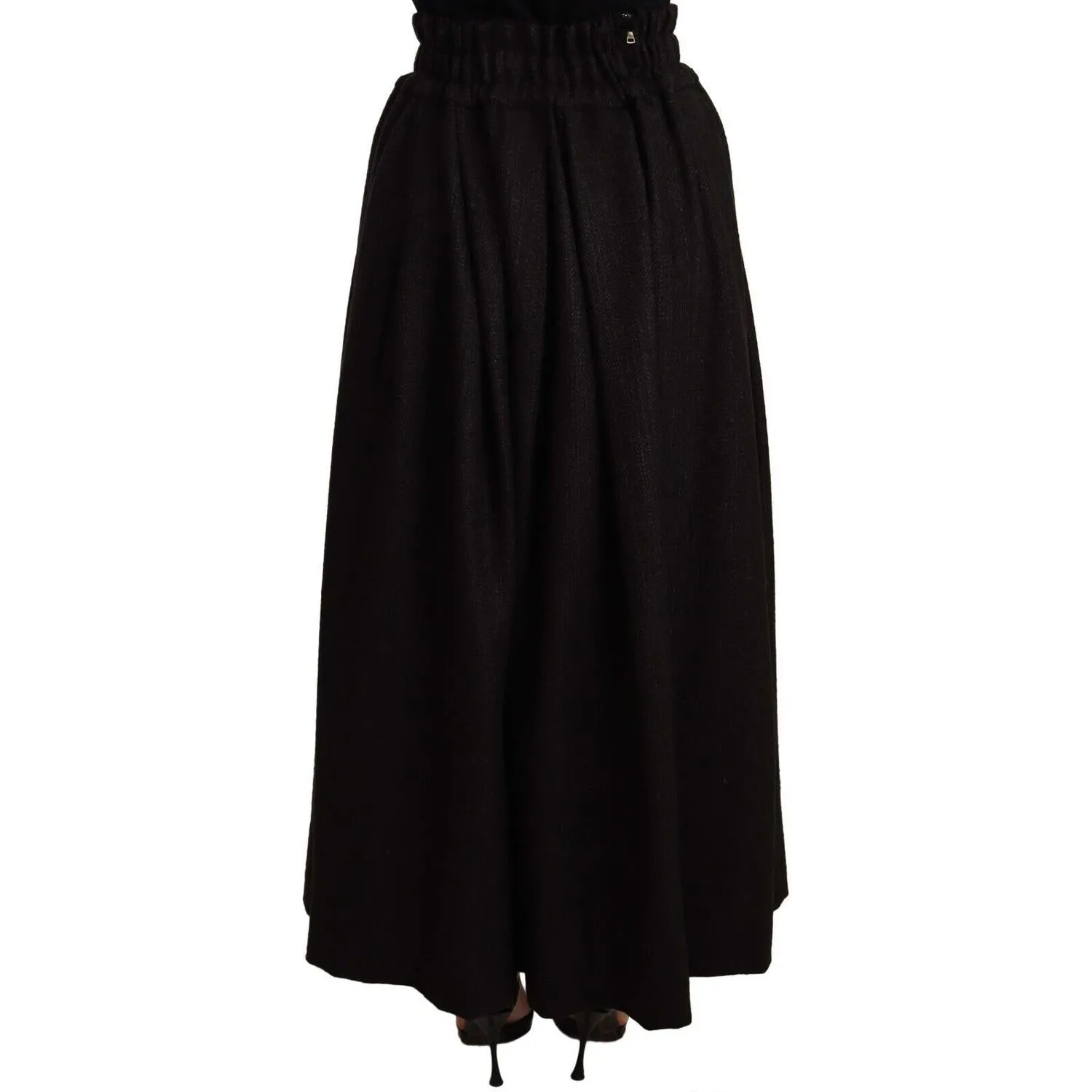 Dolce & Gabbana Elegant High Waist Maxi A-line Wool Skirt