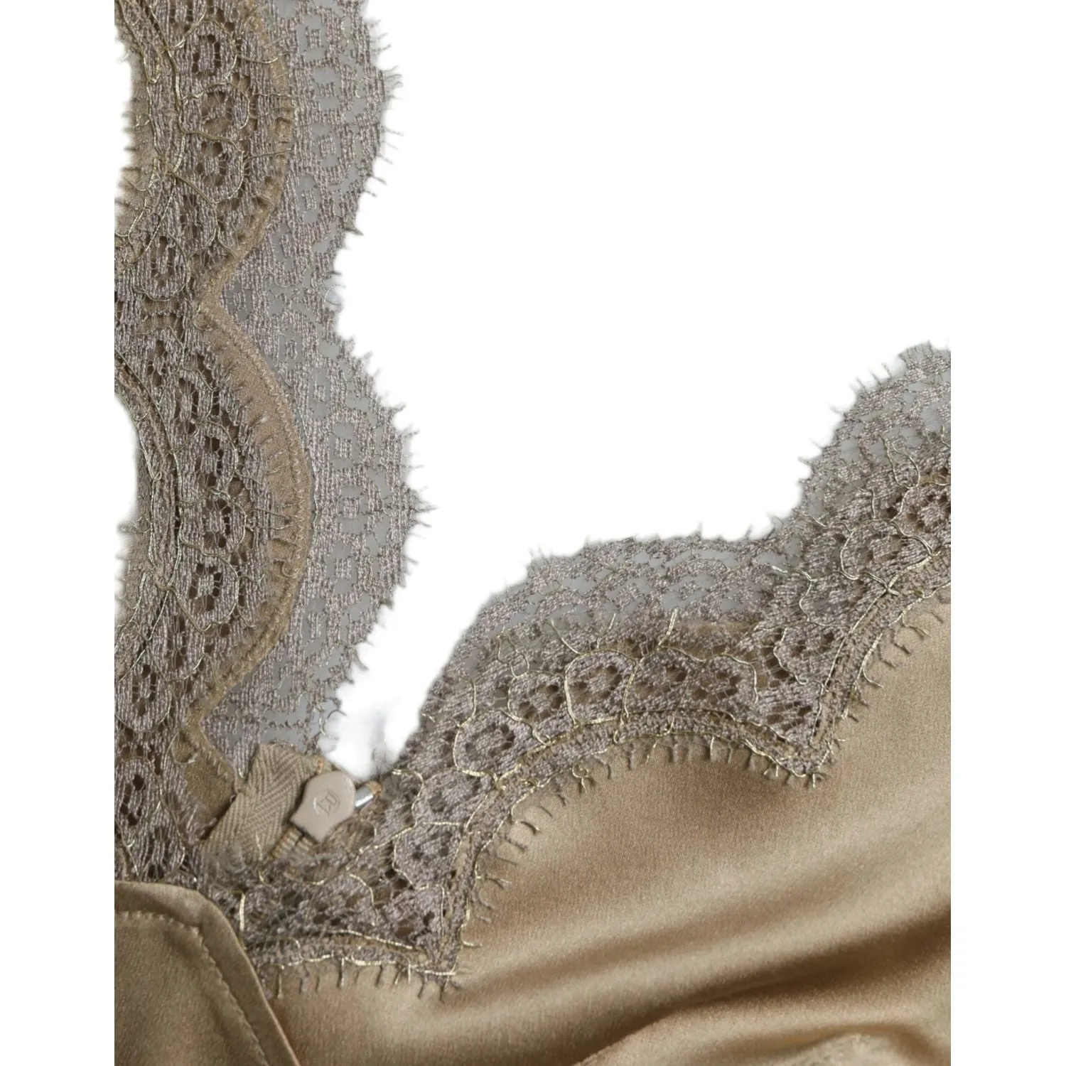 Dolce & Gabbana Elegant V-Neck Sleeveless Lace Trim Top