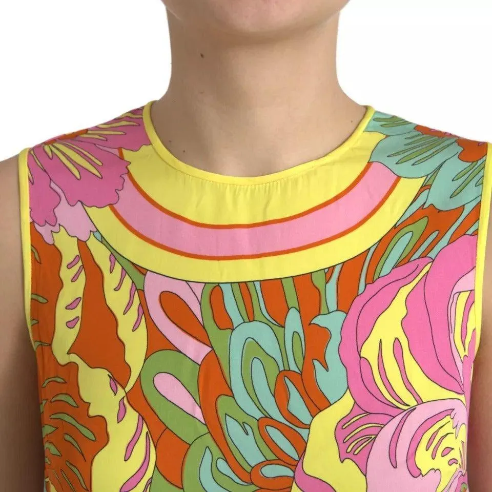 Dolce & Gabbana Multicolor Floral Silk Sleeveless Tank Top