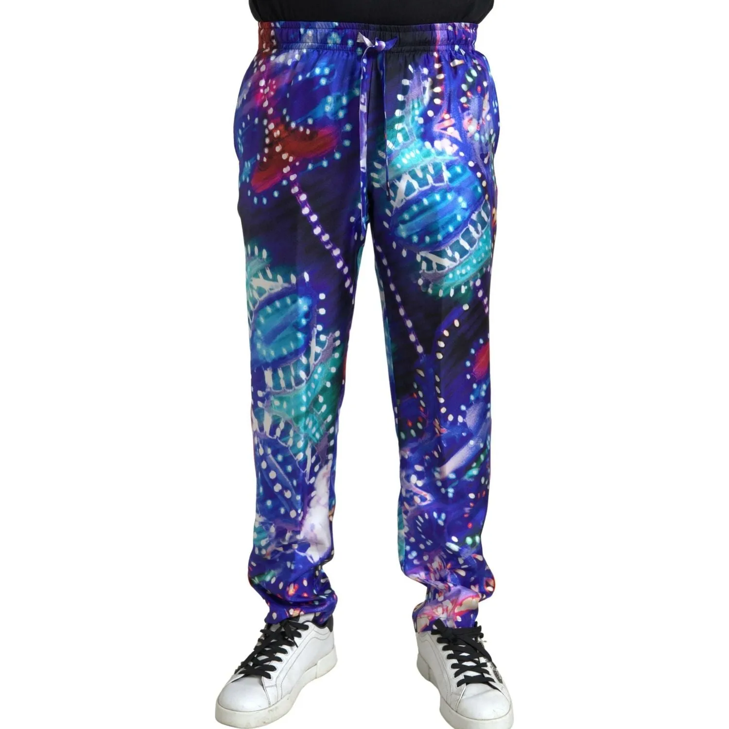 Dolce & Gabbana Multicolor Silk Jogger Pants