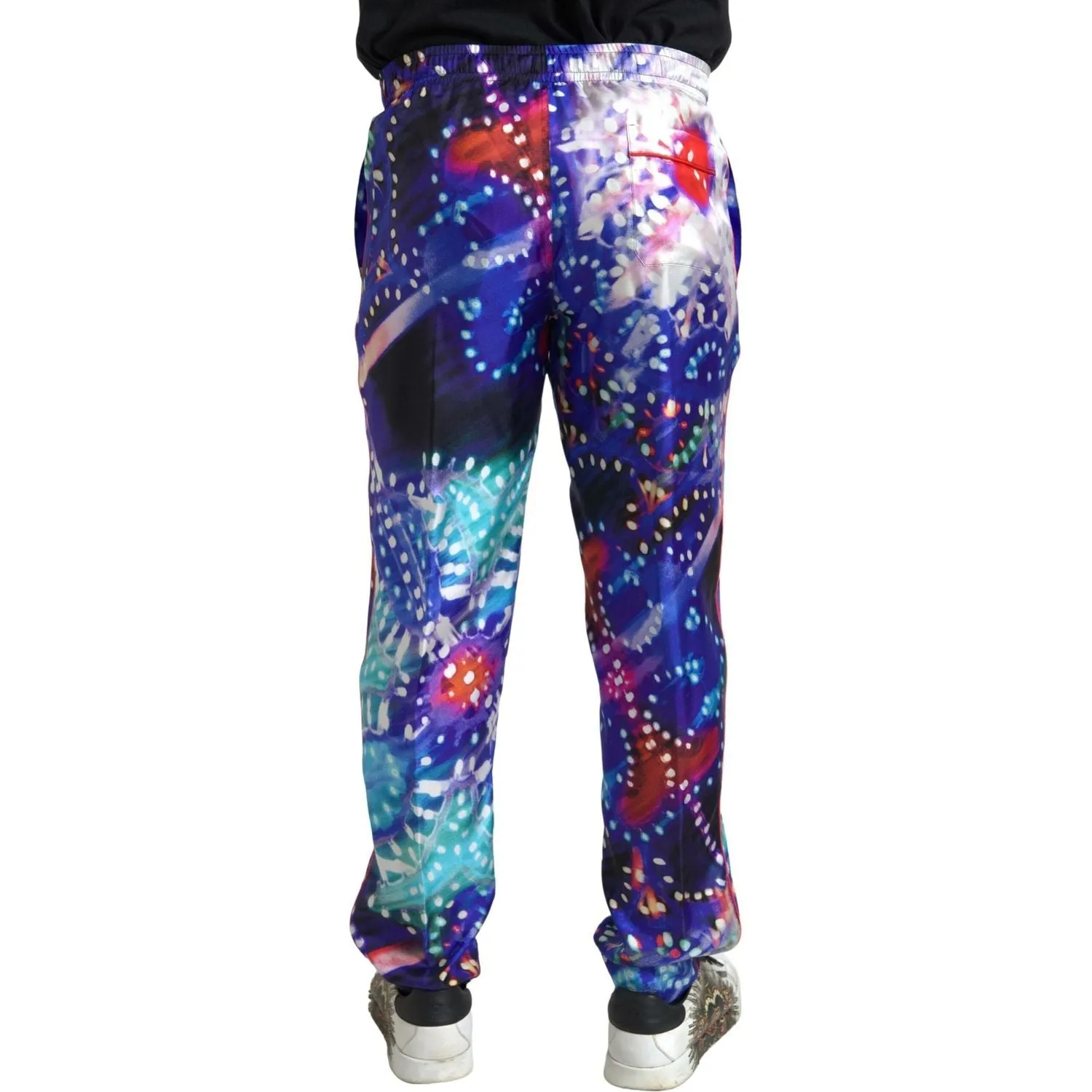 Dolce & Gabbana Multicolor Silk Jogger Pants