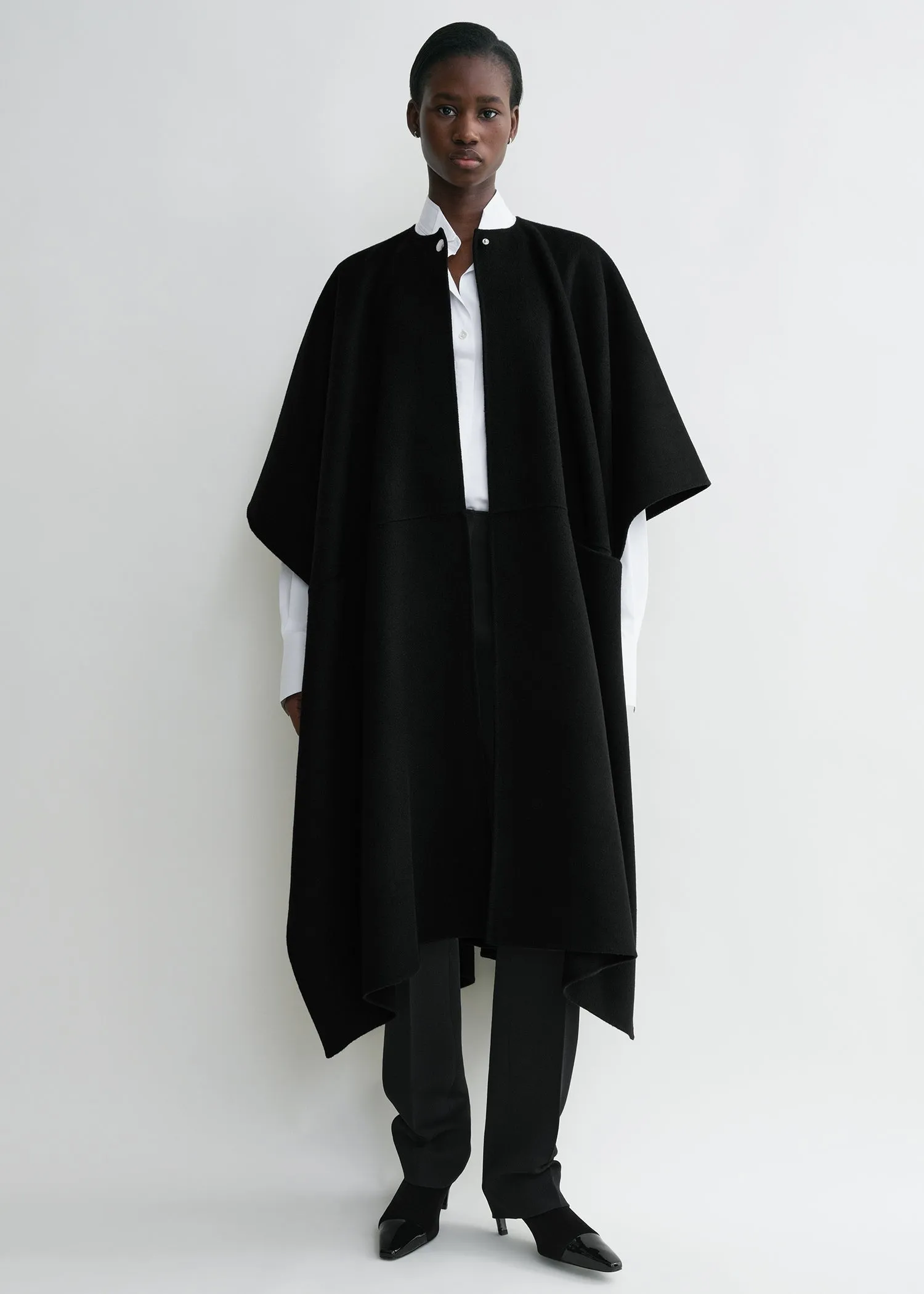 Doublé scarf coat black