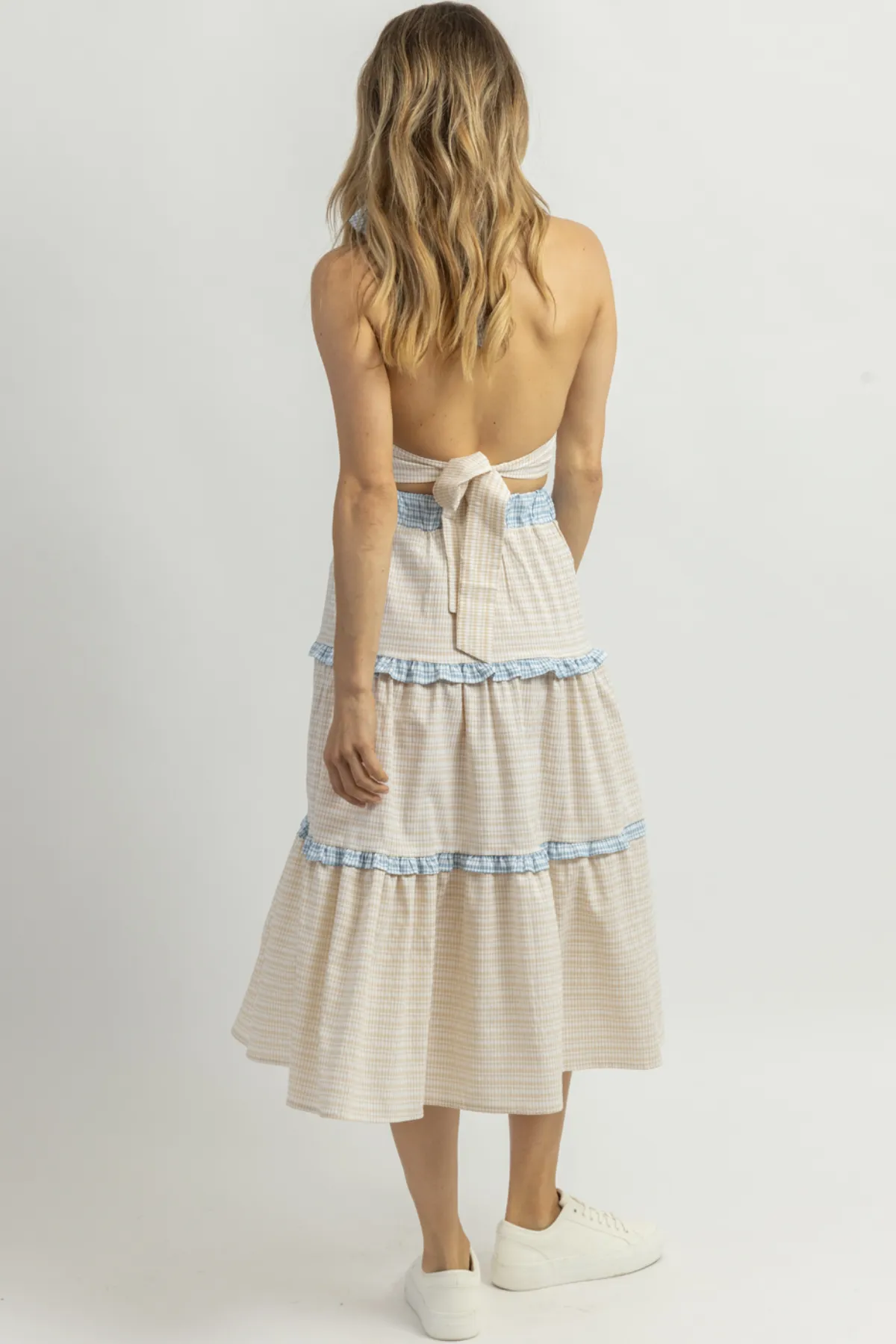 DUNES GINGHAM MIDI SKIRT SET