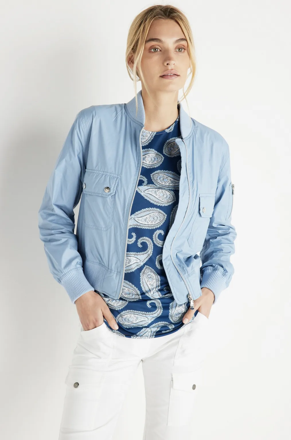 Eilis Bomber Jacket - Light Blue