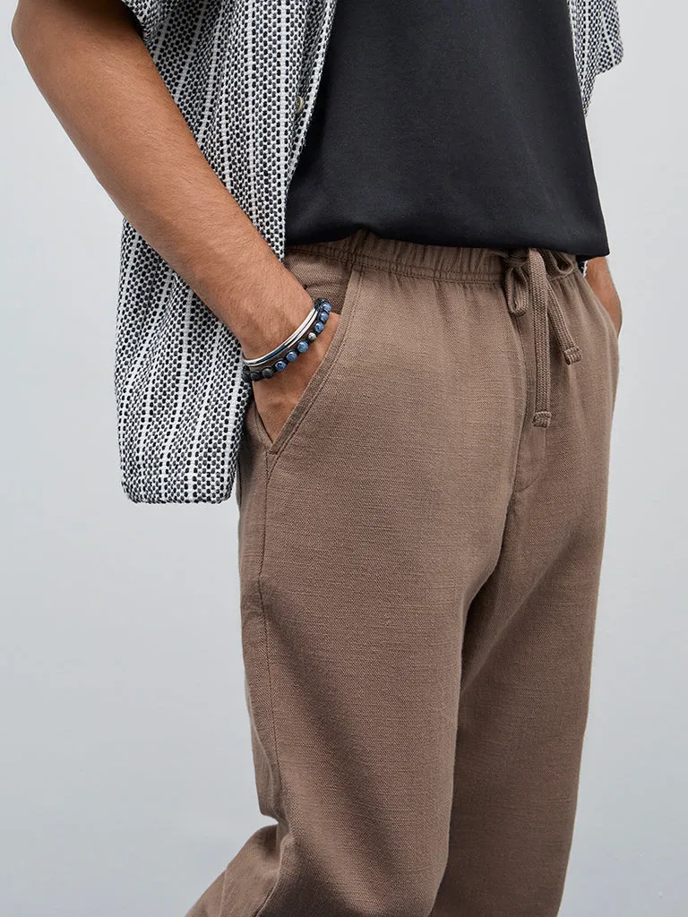 ETA Brown Relaxed Fit Mid-Rise Cotton Chinos