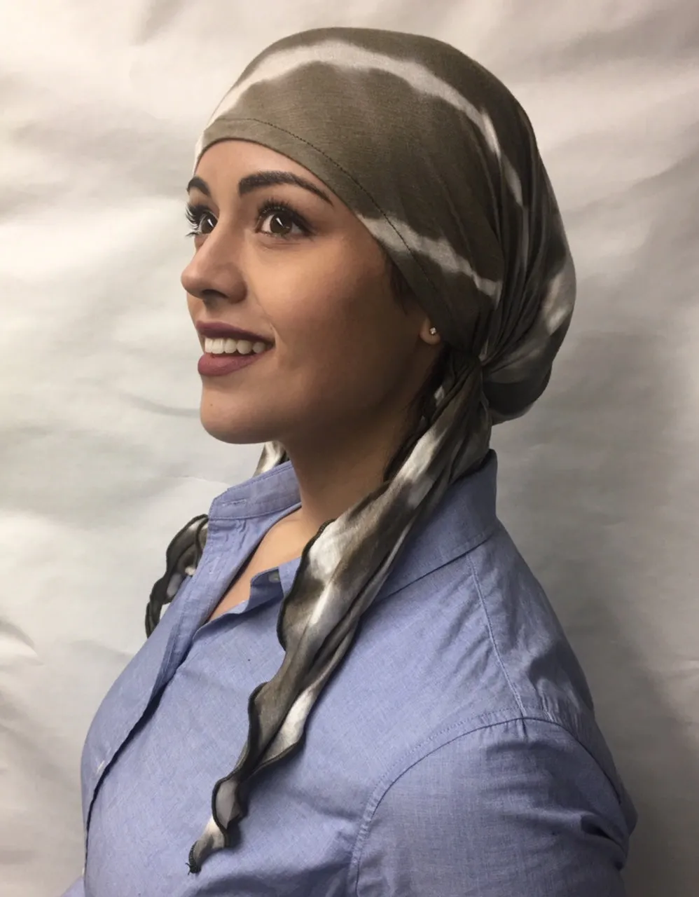 Exercise Hijab | Essential Tie Back Cap Scrub Hat For Nurse Doctor Hospital Pre-Tied Head Scarf For Hair Loss. Made in USA