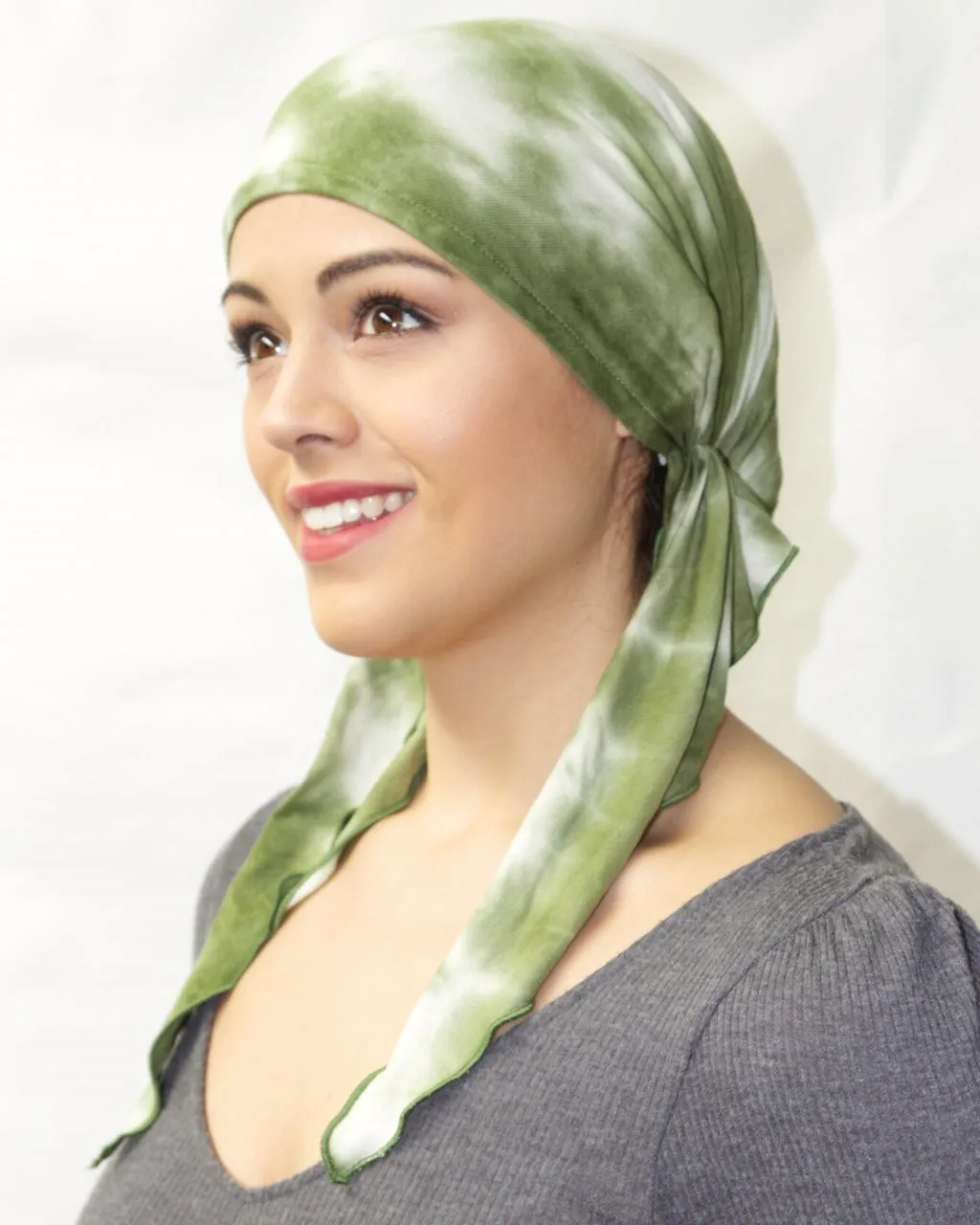 Exercise Hijab | Essential Tie Back Cap Scrub Hat For Nurse Doctor Hospital Pre-Tied Head Scarf For Hair Loss. Made in USA