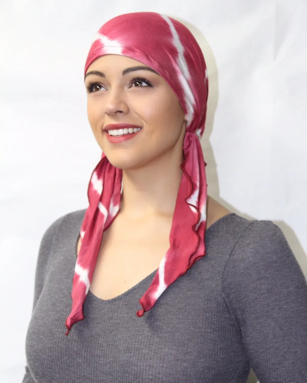 Exercise Hijab | Essential Tie Back Cap Scrub Hat For Nurse Doctor Hospital Pre-Tied Head Scarf For Hair Loss. Made in USA