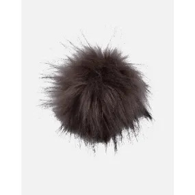 Faux Fur Detachable Pom Pom Dark Grey