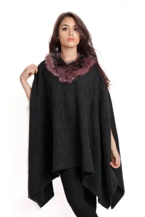 Faux Fur Poncho Jumper