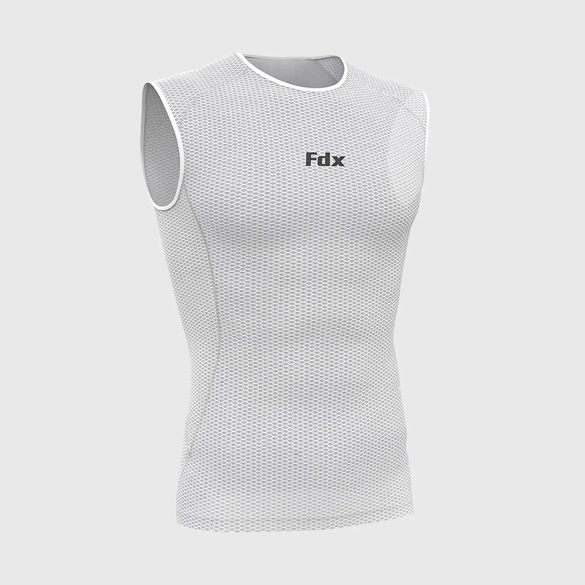 Fdx Aeroform White Men's & Boy's Sleeveless Mesh Summer Cycling Top