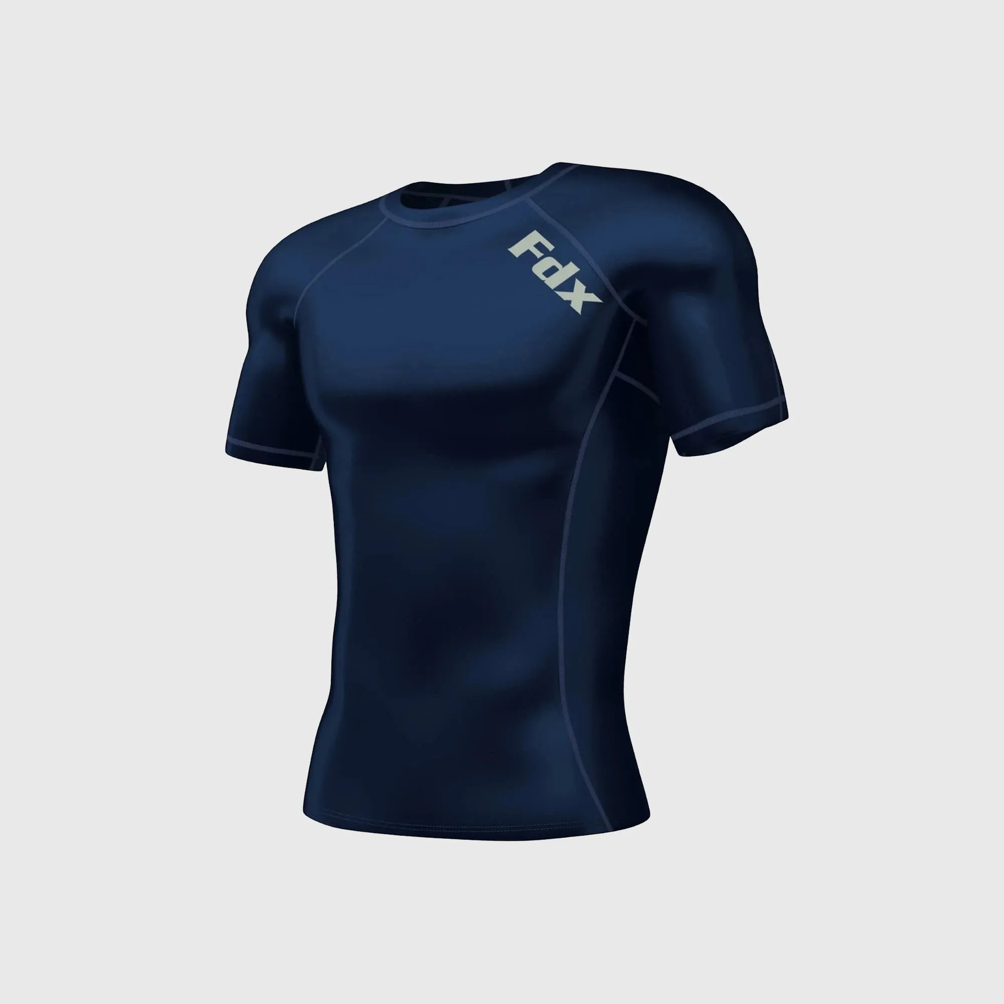 Fdx Cosmic Navy Blue Men's & Boy's Short Sleeve Base Layer Gym Shirt