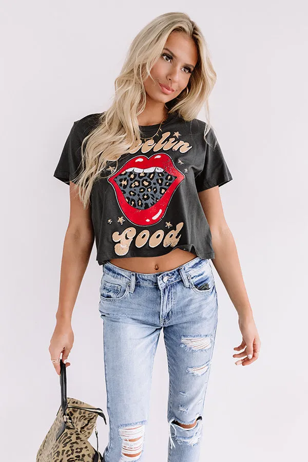 Feelin' Good Crop Top In Black