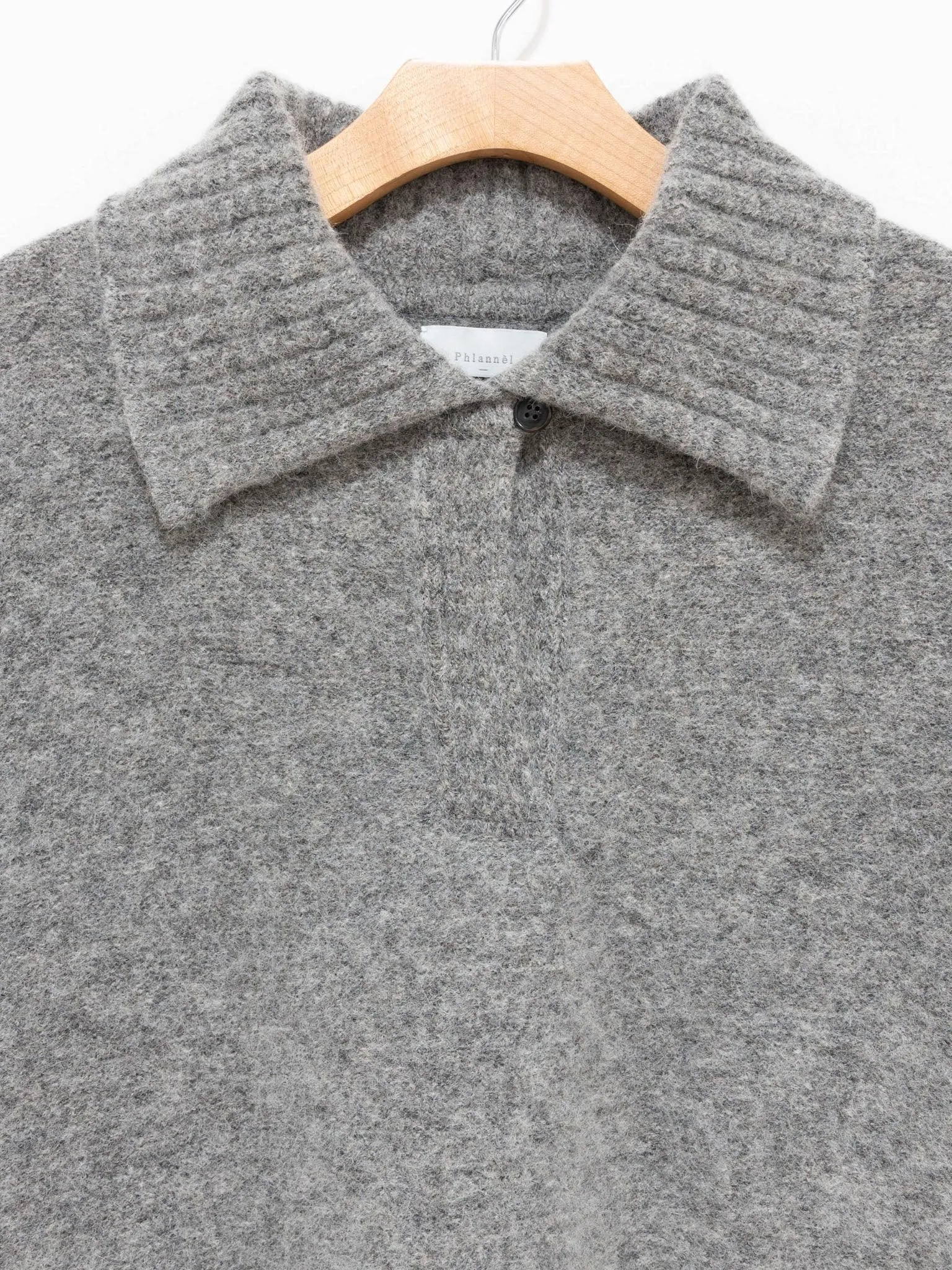 Felt Wool Knit Skipper Poncho - Gray