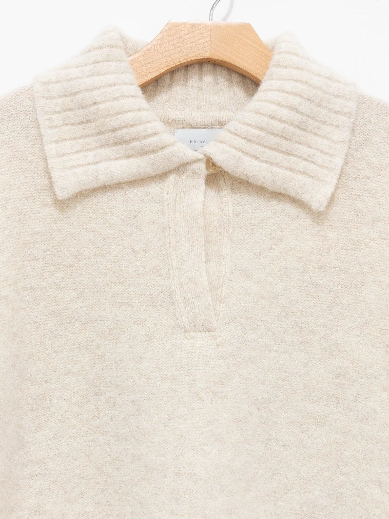 Felt Wool Knit Skipper Poncho - White