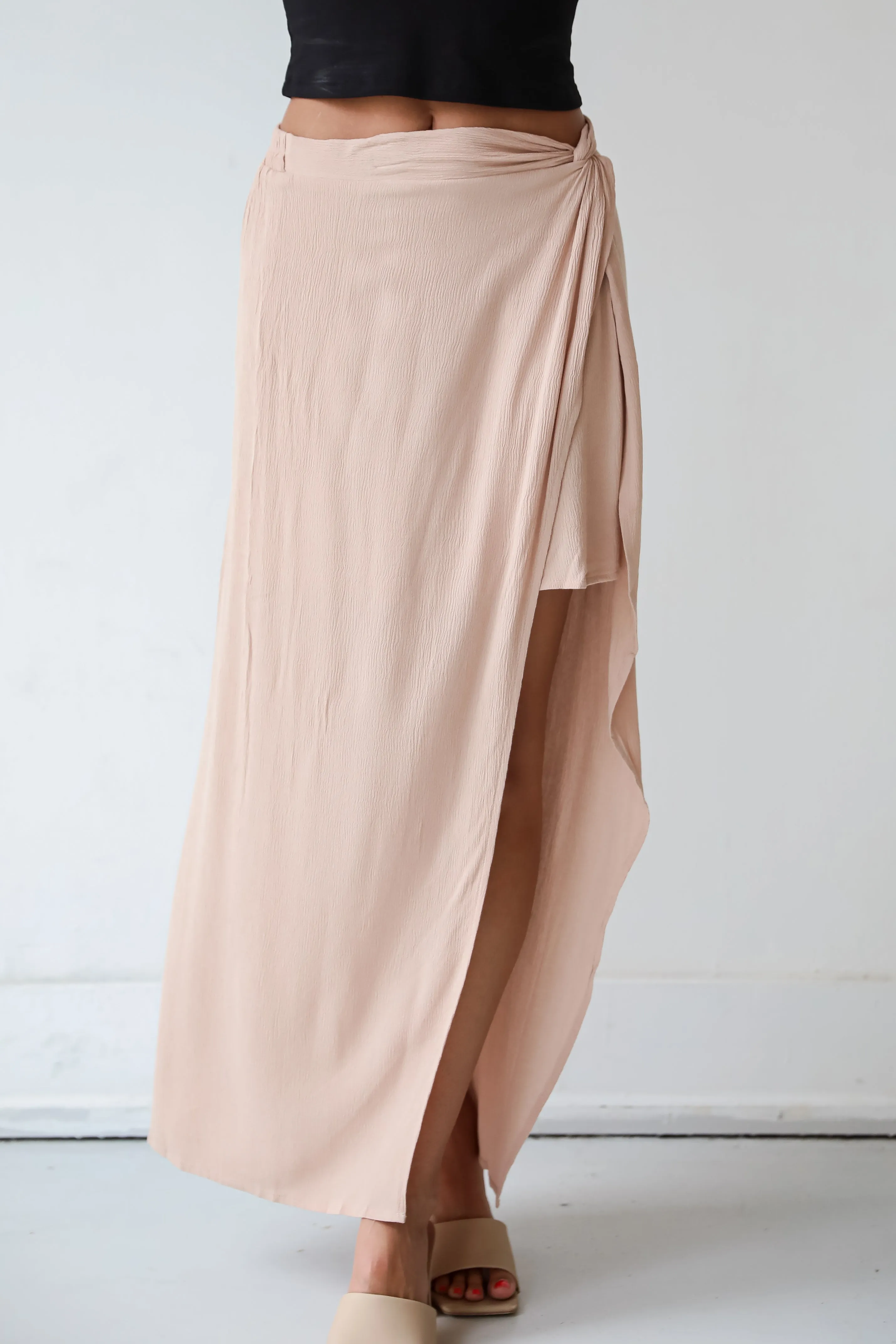 FINAL SALE - Classy Aesthetic Nude Maxi Skirt