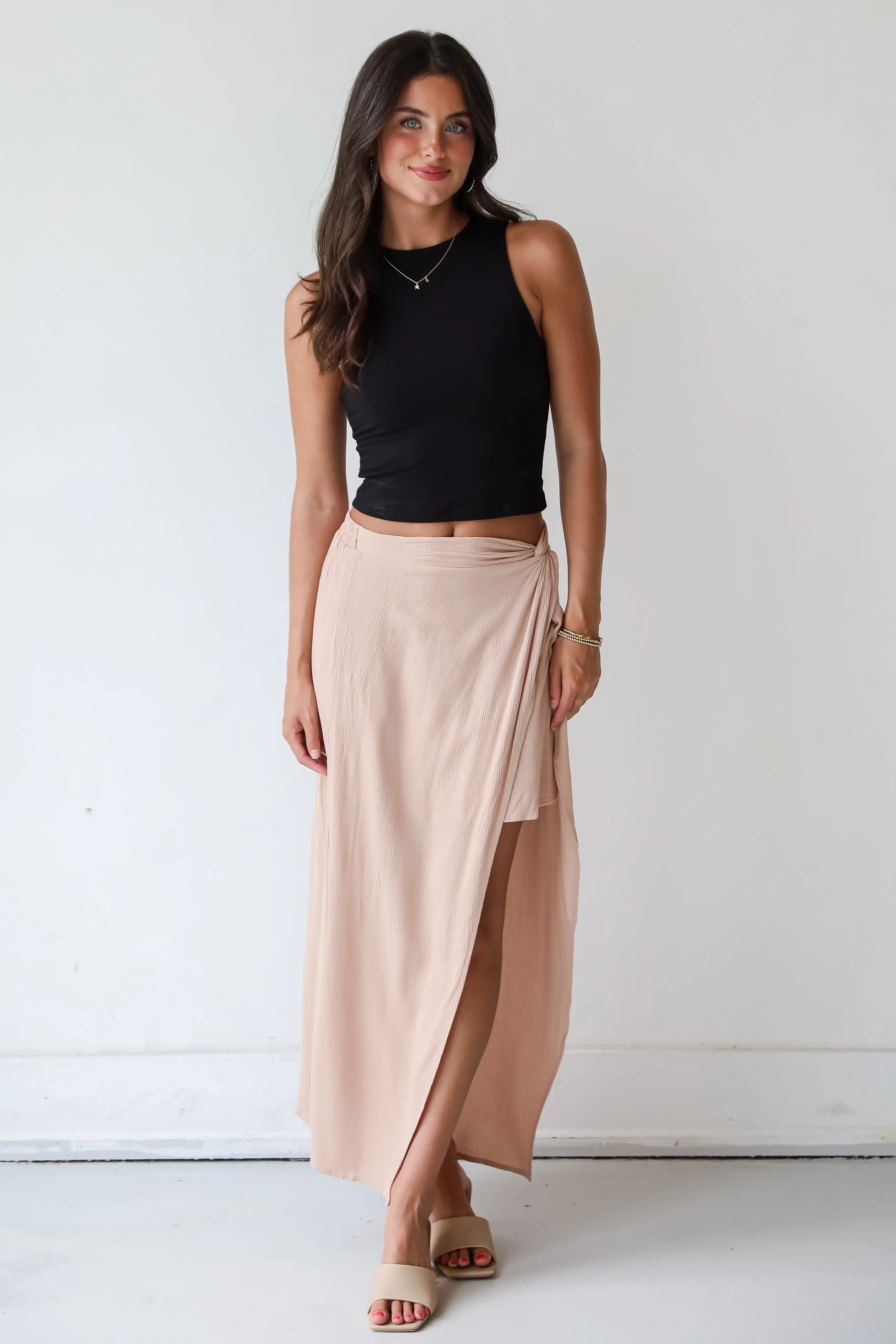 FINAL SALE - Classy Aesthetic Nude Maxi Skirt