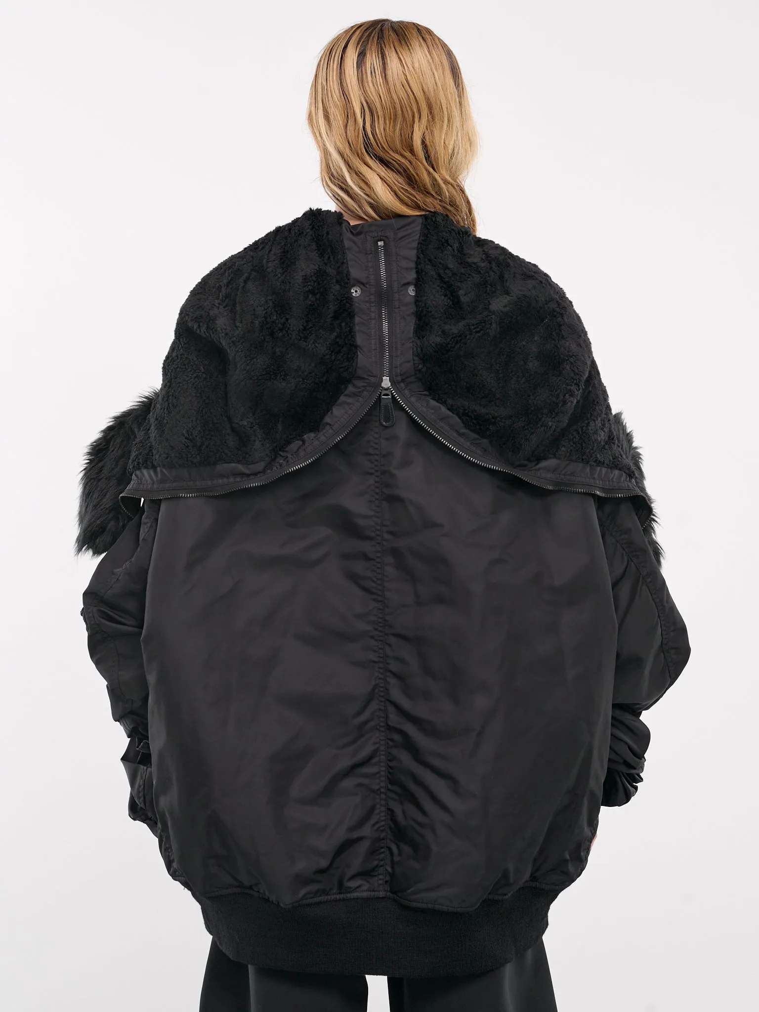 Fold Down Collar Puffer Jacket (JN-J009-051-BLACK)