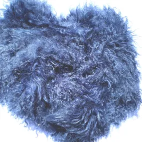 Follow MY Lead, Pure Mongolian Wool Knit Scarf, French Navy