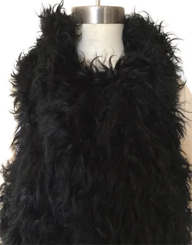 Follow MY Lead, Pure Mongolian Wool Knit Scarf, Jett Black