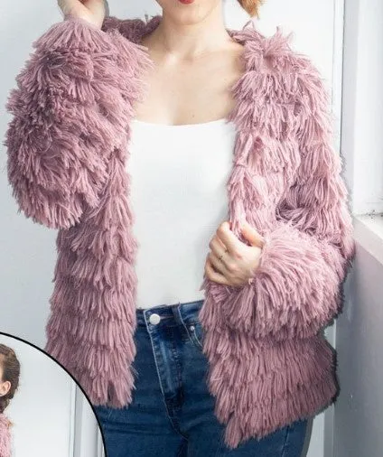 frilly coat pink