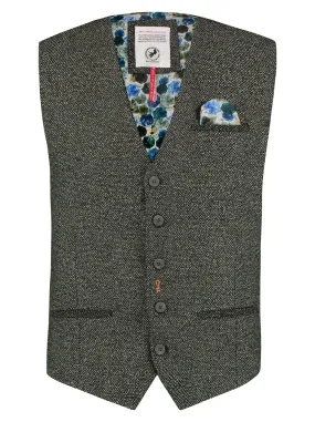 Gilet met verstelbaar rug bandje | A Fish Named Fred Waistcoat structure army green