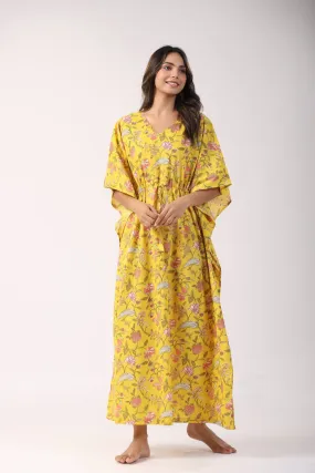 Golden Garden Cotton Kaftan