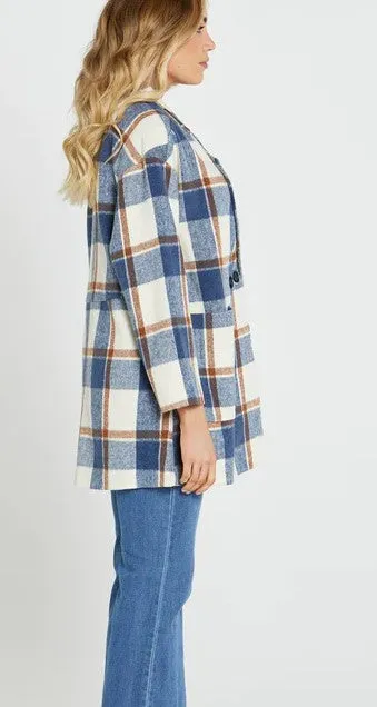 Gracie check coat stripe