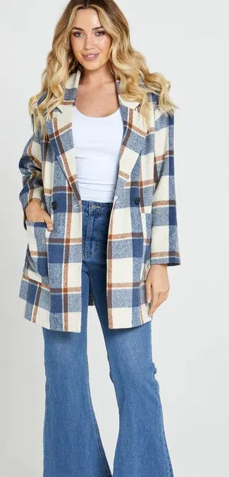 Gracie check coat stripe