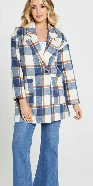 Gracie check coat stripe