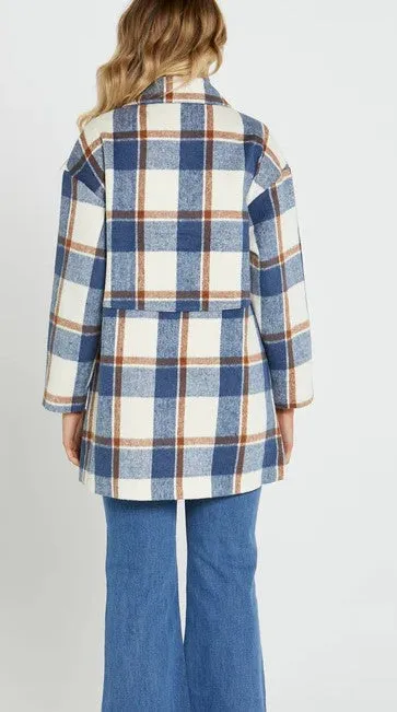 Gracie check coat stripe