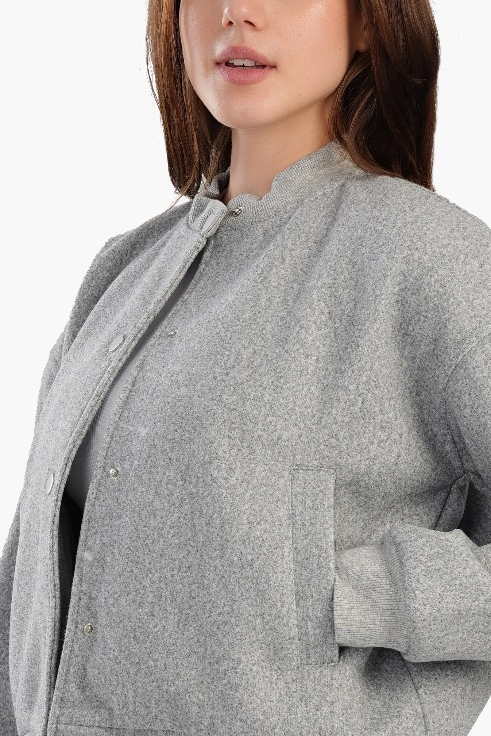 Heather Grey Bomber Jacket