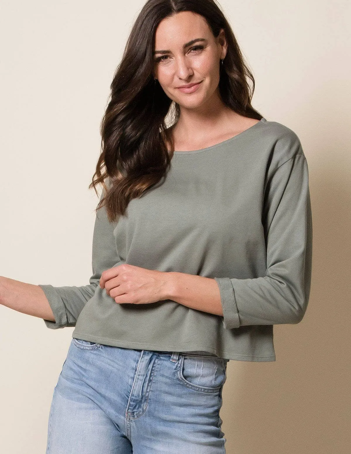 Hemp Fleece Cropped Tee