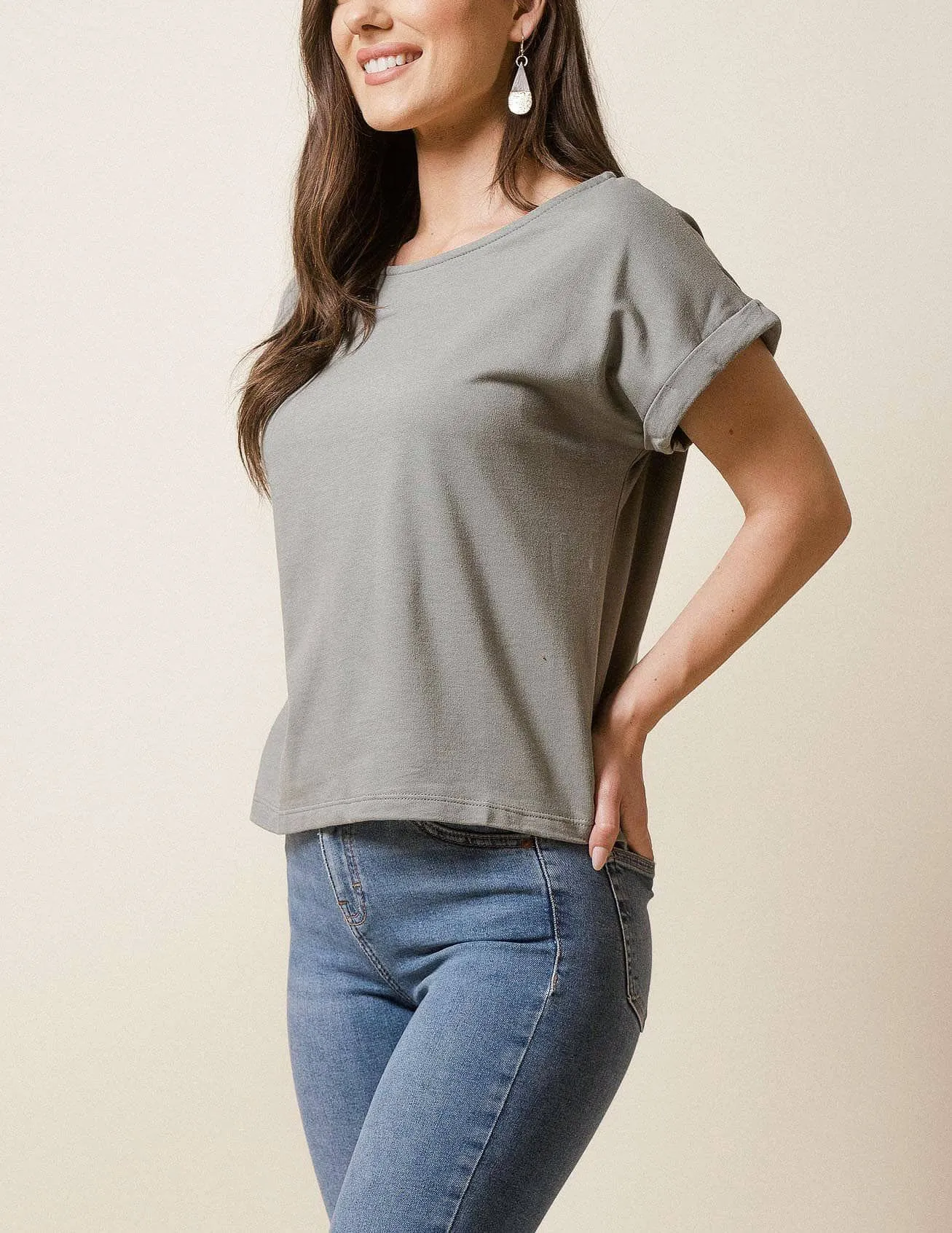 Hemp Fleece Tee - Cornsilk - Small and Medium