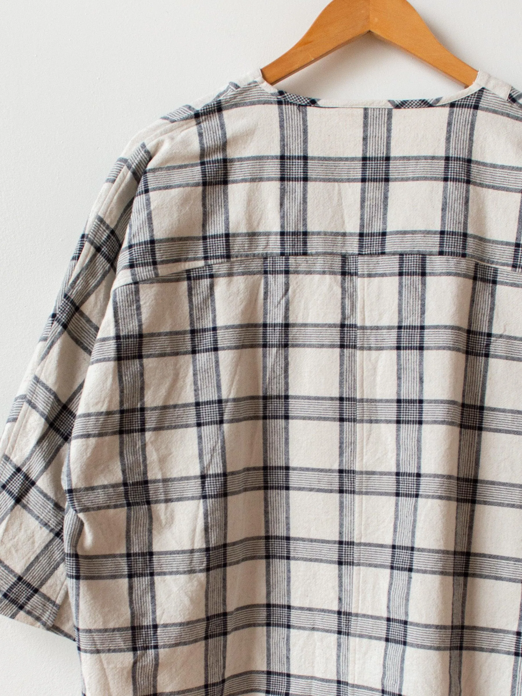 Henley Neck Shirt - White Check