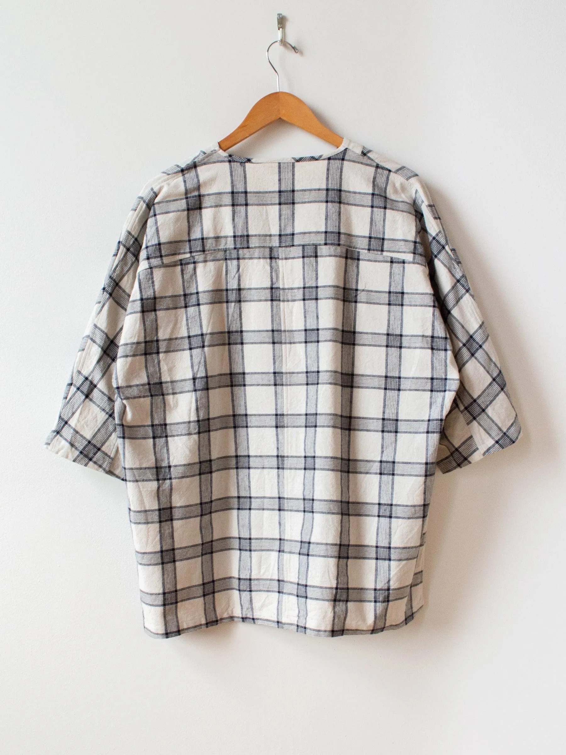 Henley Neck Shirt - White Check