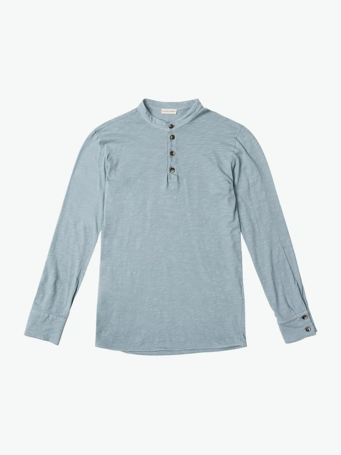 Henley Organic Cotton Slub Long Sleeve T-shirt Ice Grey