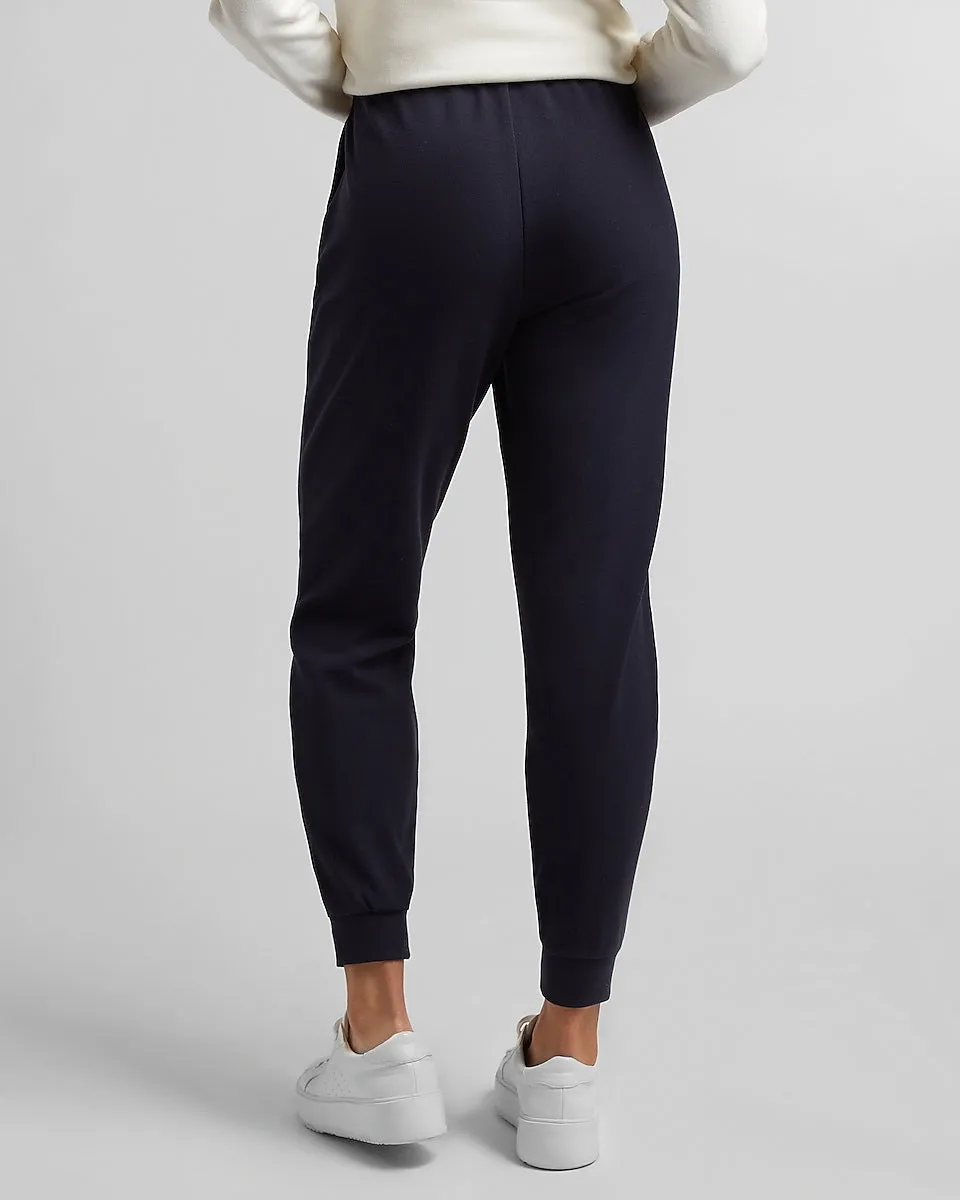 High Waisted Supersoft Twill Jogger Pant in Navy Blue