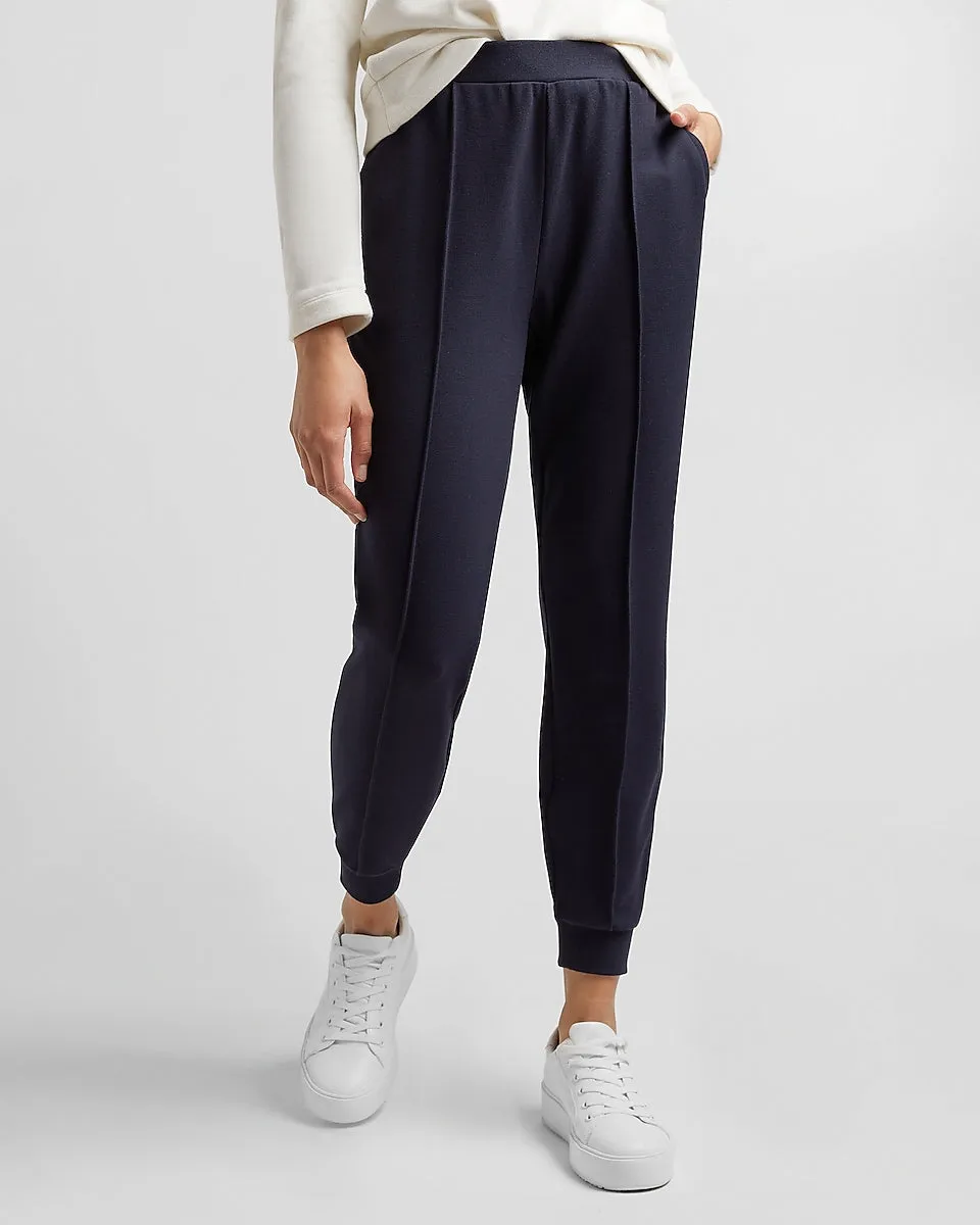 High Waisted Supersoft Twill Jogger Pant in Navy Blue