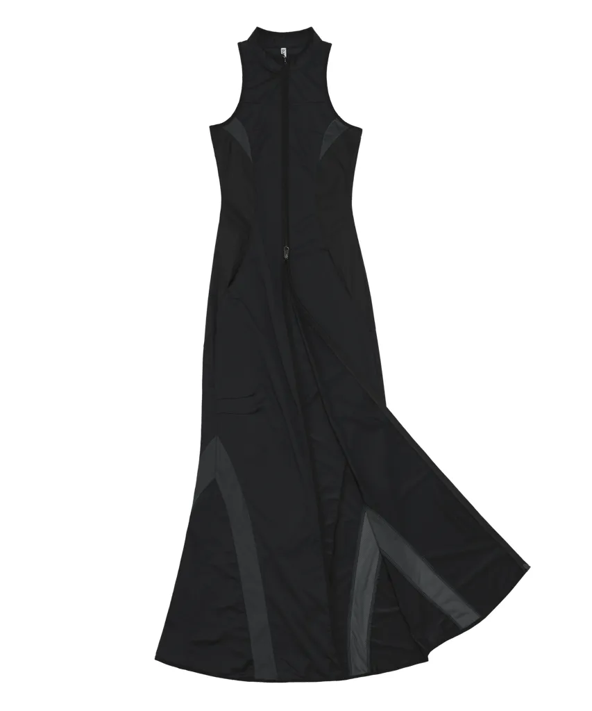 Hoodie bolero maxi 2-piece dress black