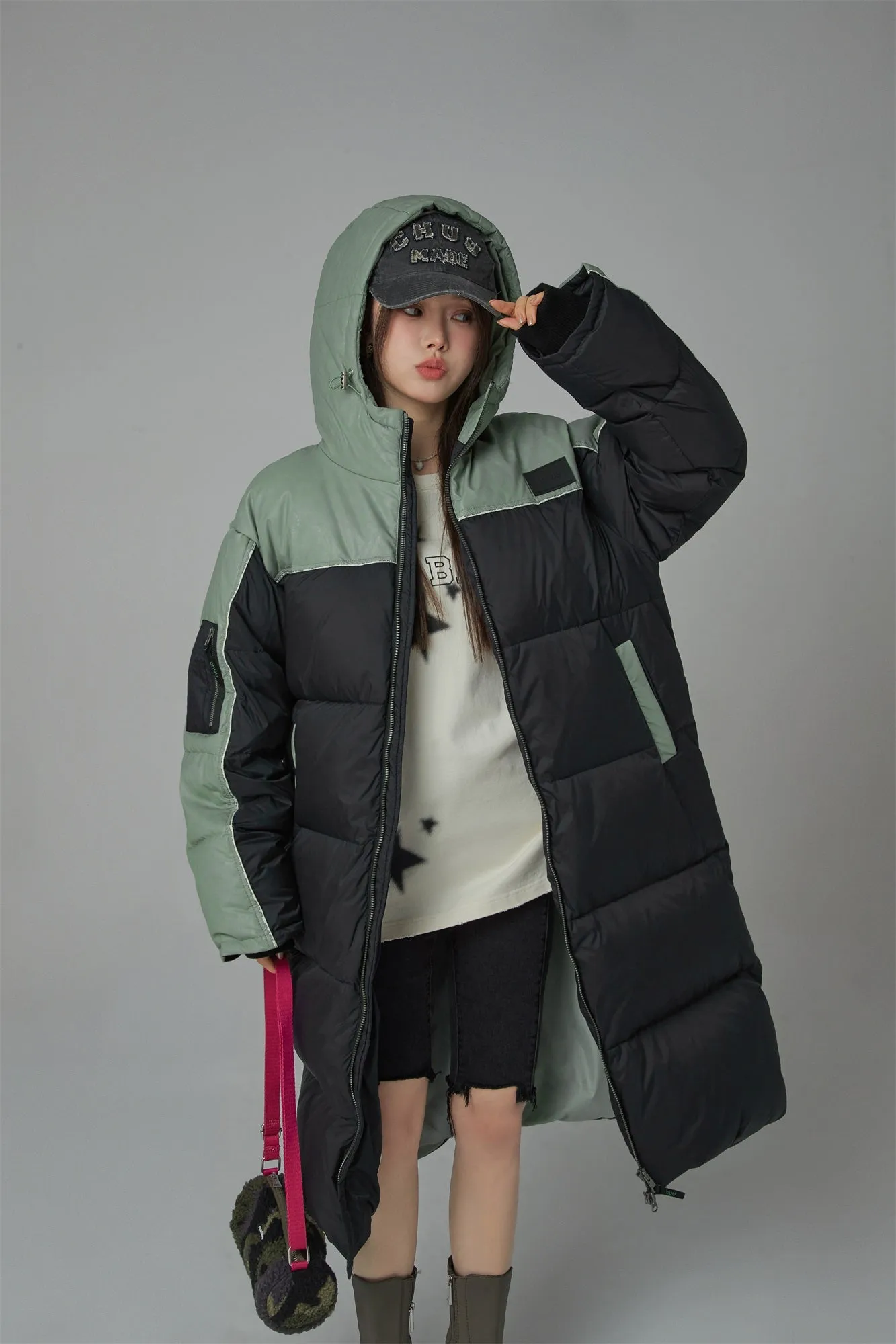 Hoodie Duck Down Long Padding Coat