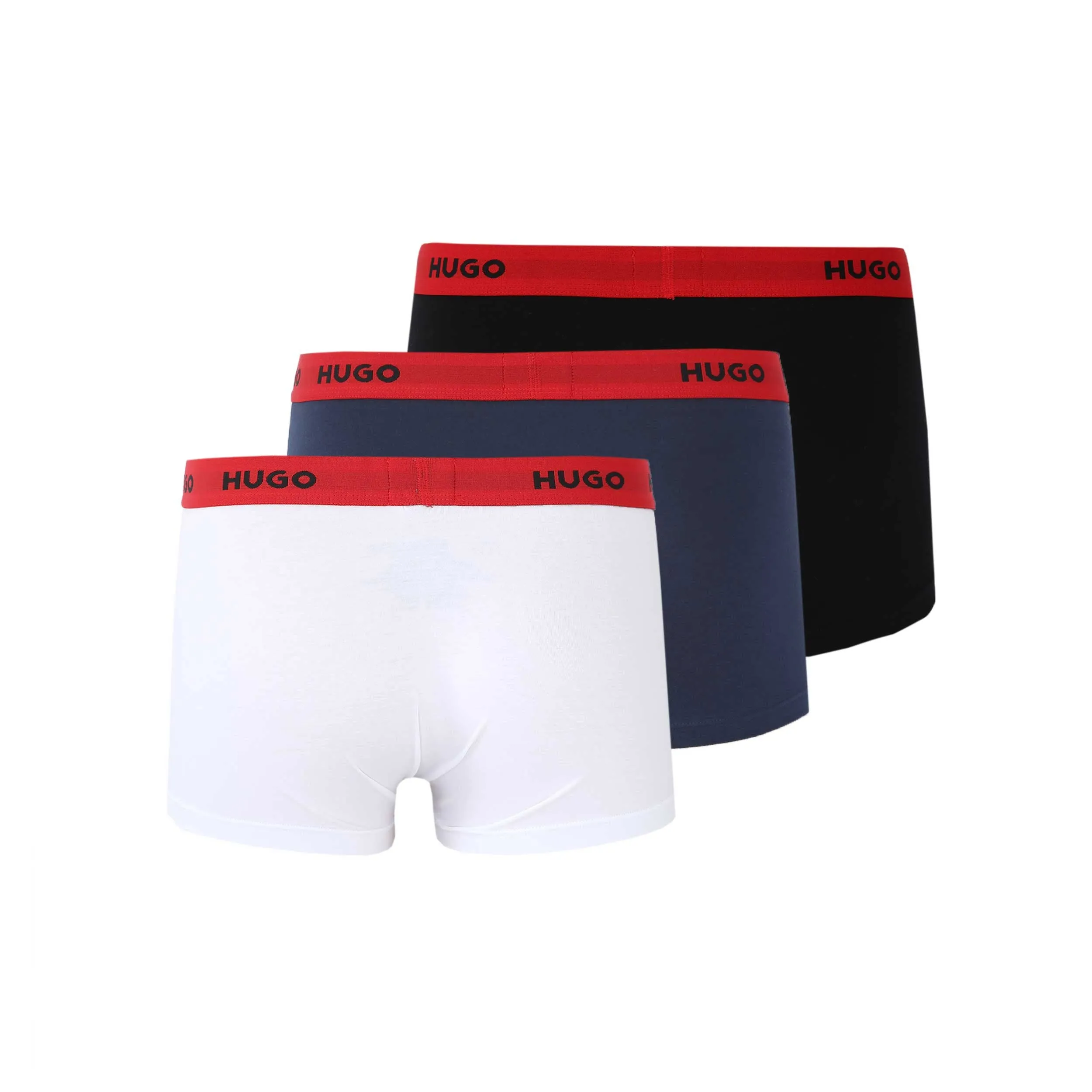 HUGO Trunk Triplet Pack Underwear in Black, White & Navy