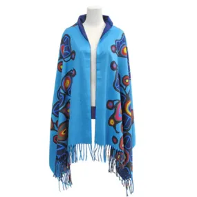 Indigenous Artist Collection: Eco Shawl: Flowers & Birds by Norval Morrisseau